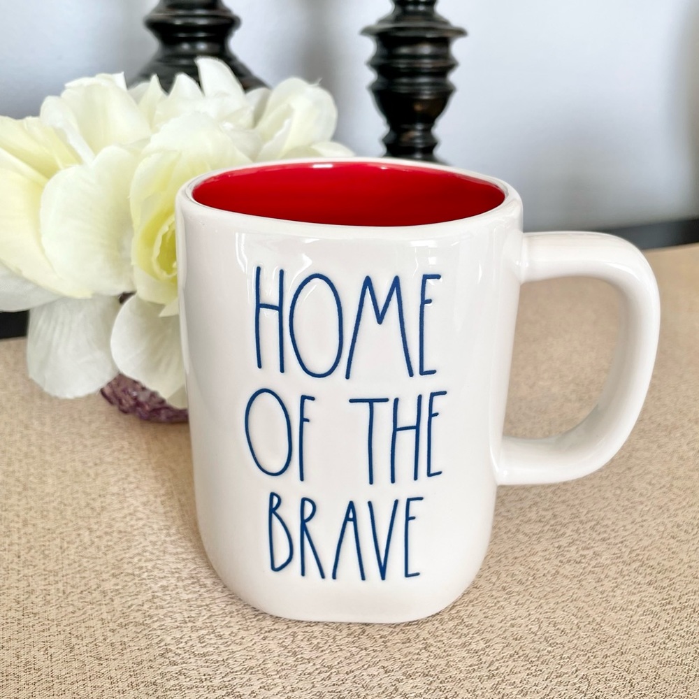 🆕Rae Dunn Ceramic HOME OF THE BRAVE Mug